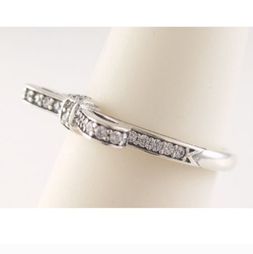 Authentic Pandora Rhinestone Bow Ring - image 2